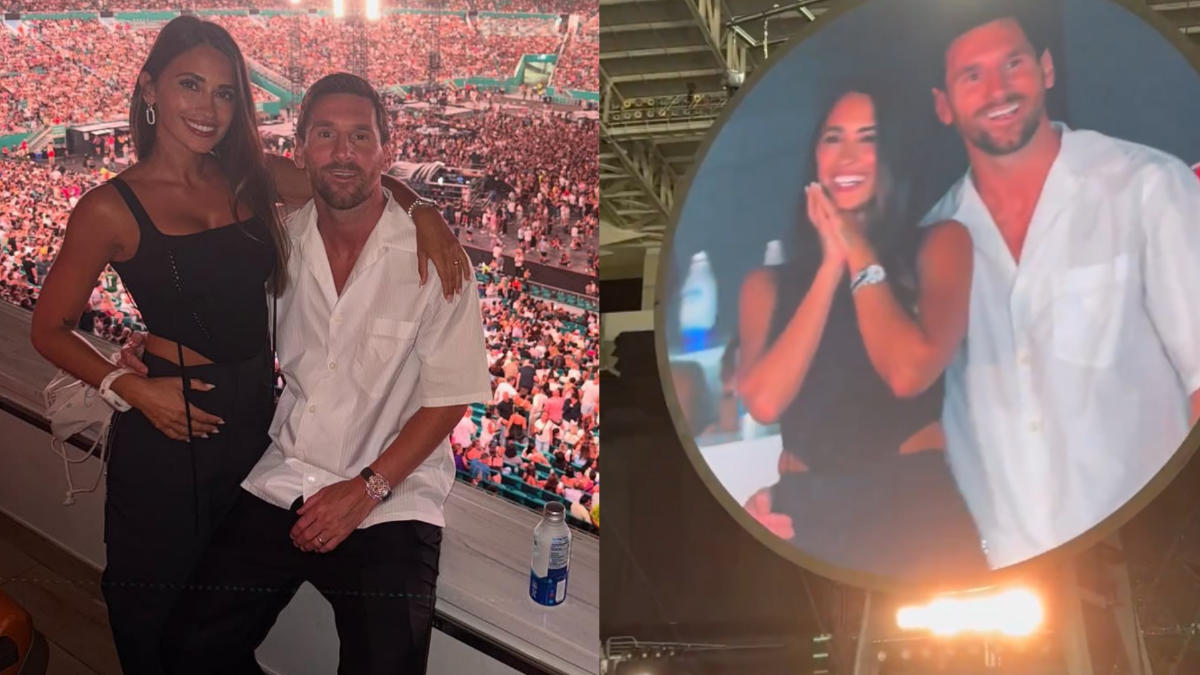Lionel Messi y Antonela Roccuzzo vieron a Coldplay en Miami.