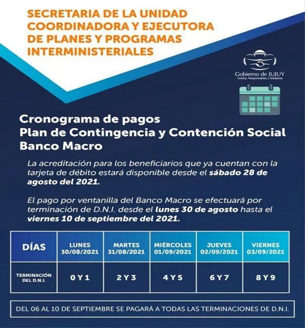 Plan de Contingencia: el 30 de agosto inicia el cronograma
