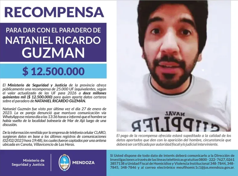 Nataniel Guzmán, abogado jujeño desaparecido en Mendoza.