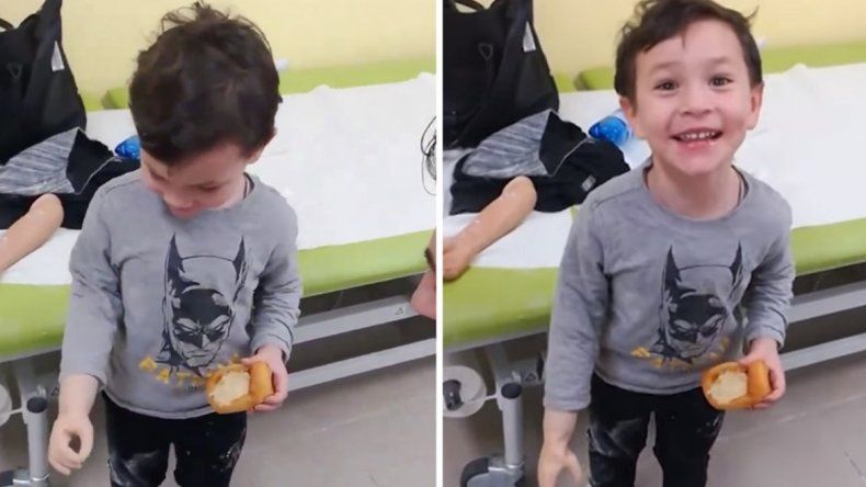 Un niño prueba su brazo biónico por primera vez y es extremadamente feliz