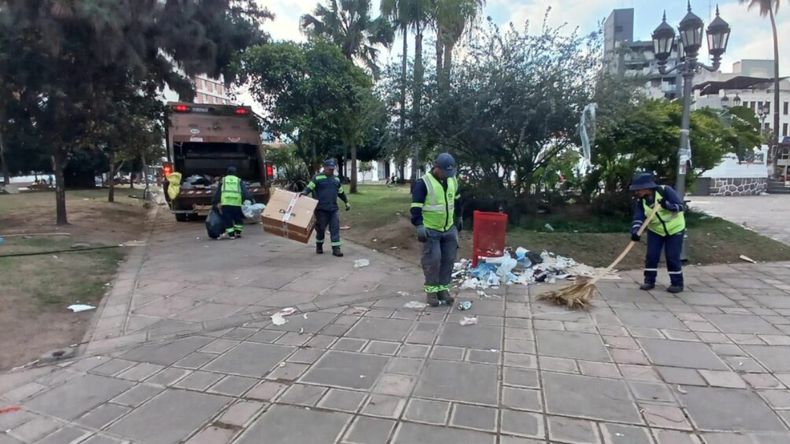 Operativo de limpieza en San Salvador de Jujuy