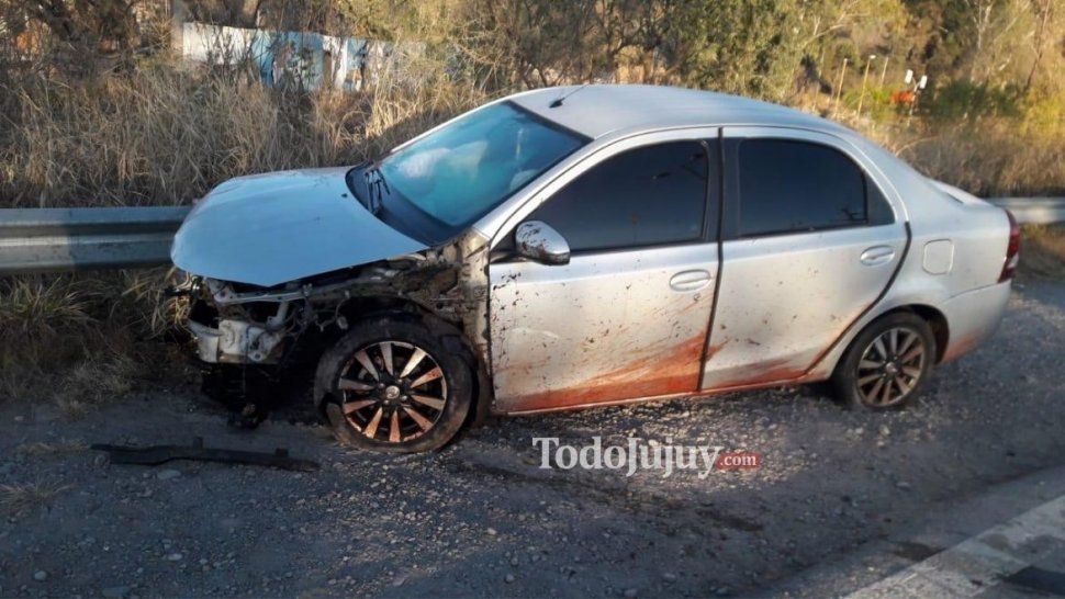 dos autos chocaron con un caballo en plena ruta 9: uno volco