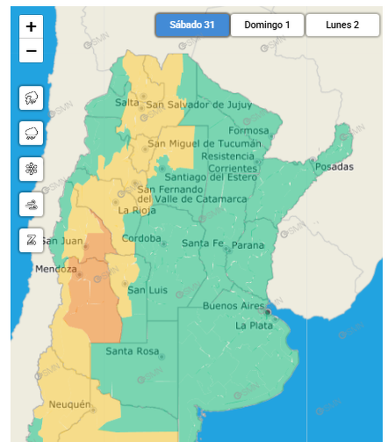 Alerta amarilla para Jujuy Alerta amarilla para Jujuy