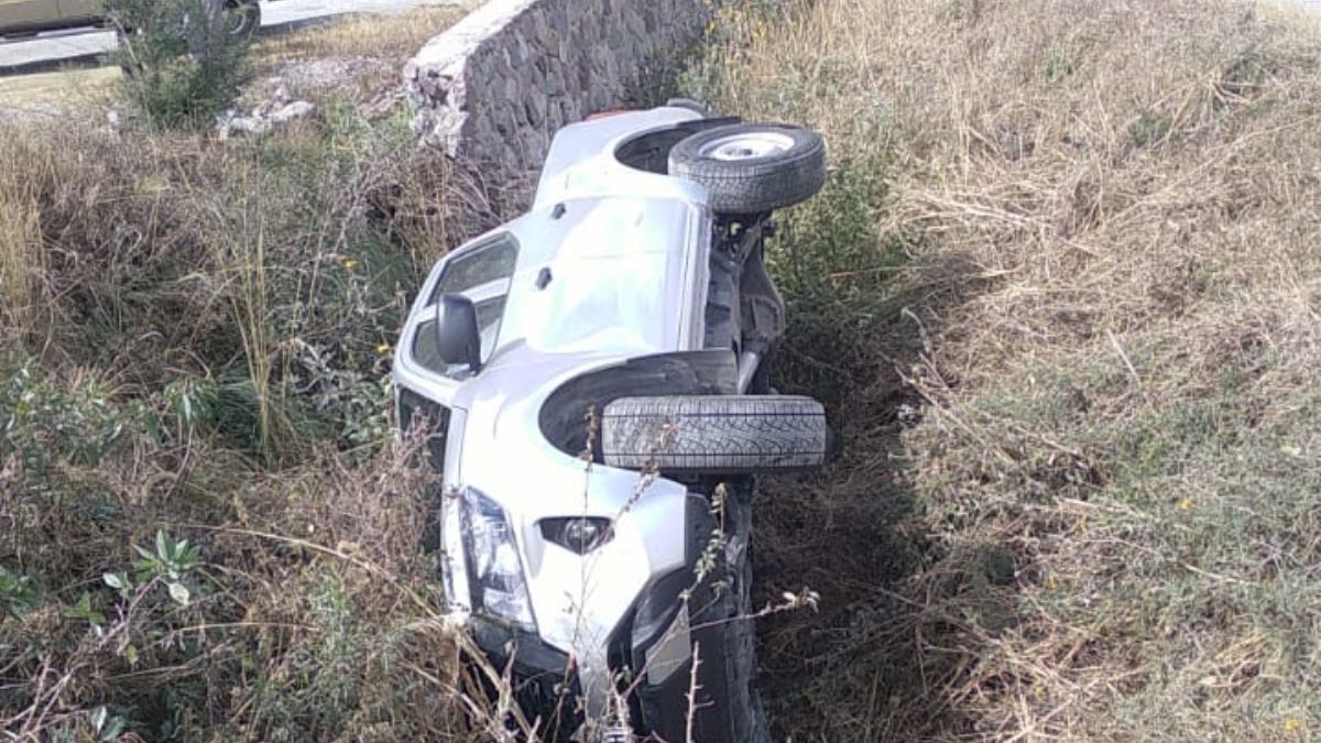 Volcó en un zanjón&nbsp;
