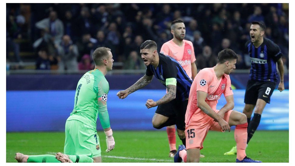 Icardi salvó al Inter, que igualó con Barcelona por Champions League
