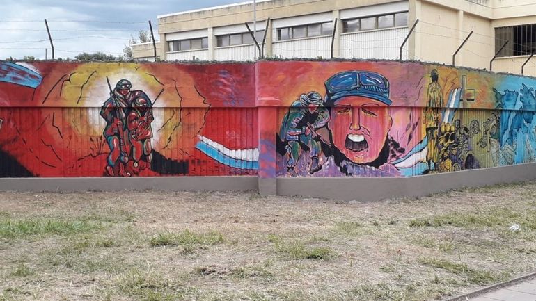 Los Pibes de Malvinas, en un mural de Valle Viejo