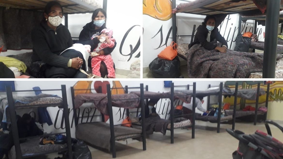 Familias evacuadas por el temporal en Jujuy.