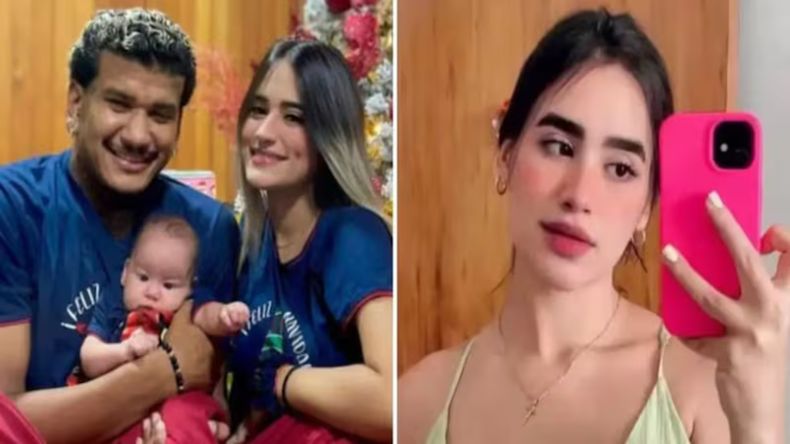 La esposa de un futbolista murió mientras protegía a su hija de un año.