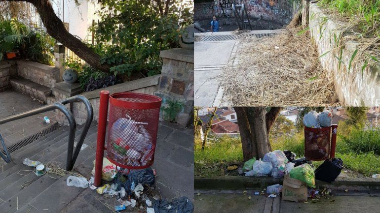 Basura en las escaleras de Ciudad de Nieva