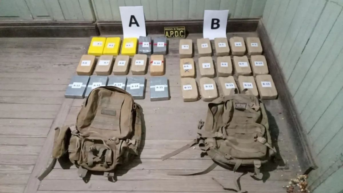 Dos mochilas con cocaína fueron secuestradas cerca de La Quiaca.&nbsp;/Prensa Gobernación