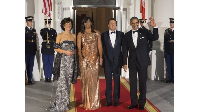 Barack Obama, junto a su esposa, Michell