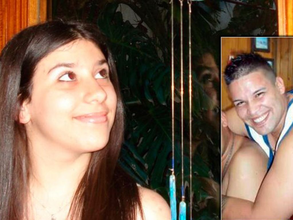 Julieta Mena y su novio