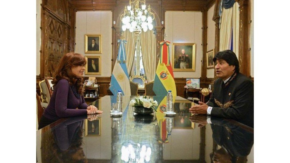 La Presidenta con Evo Morales