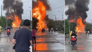 Impactante incendio en deósito de garrafas en Famaillá - Tucumán