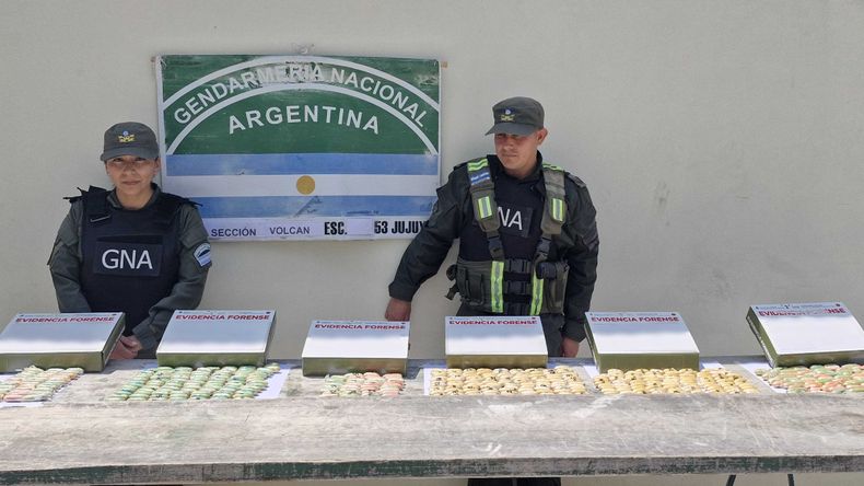Volcán: 6 detenidos por haber ingerido más de 400 cápsulas con cocaína (Fotos Gendarmería)