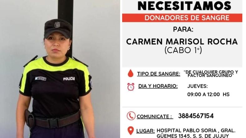 solicitan dadores de sangre para la cabo primero Marisol Rocha.&nbsp;