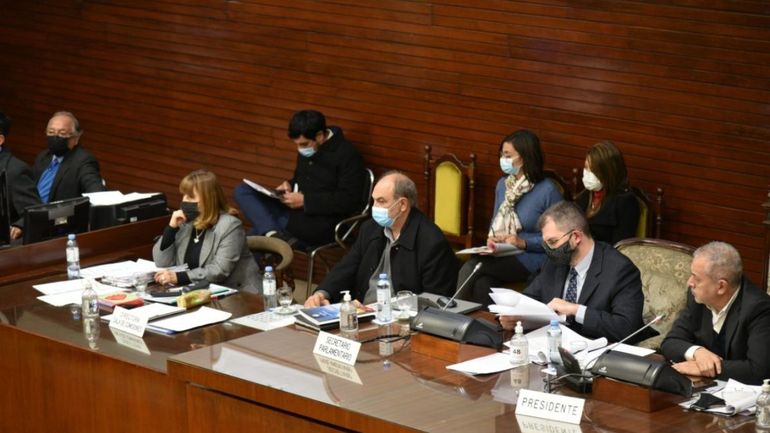 El ministro Antonio Buljubasich en la sesión de la Legislatura donde se aprobó la nueva ley de residencias médicas. /Foto: Prensa Gobernación