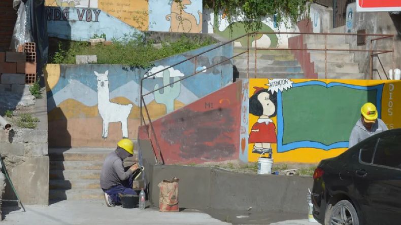 Obras de las escaleras urbanas en San Salvador de Jujuy