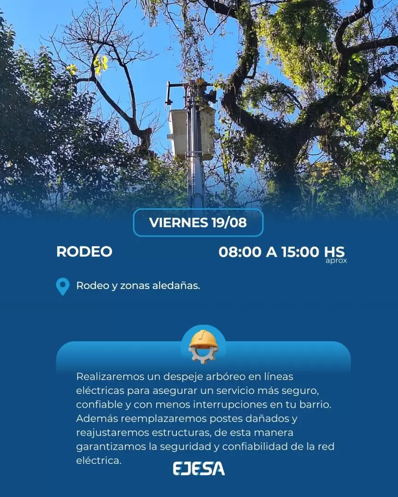 Este viernes habrá cortes de luz programados en Rodeo y San Salvador de Jujuy Este viernes habrá cortes de luz programados en Rodeo y San Salvador de Jujuy