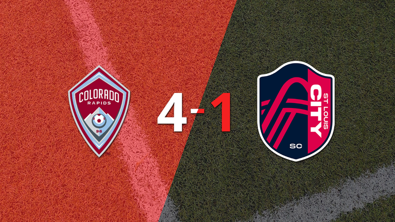 Colorado Rapids liquidó con una goleada a St. Louis City por 4 a 1