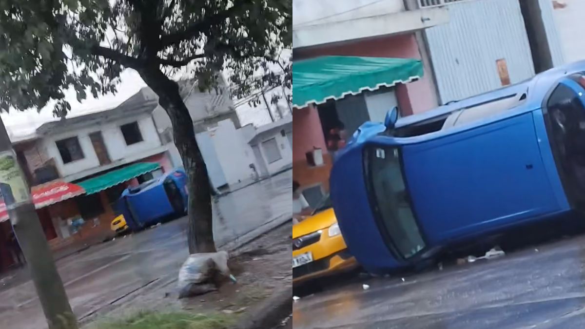 Un auto volcó esta mañana en una avenida de Palpalá