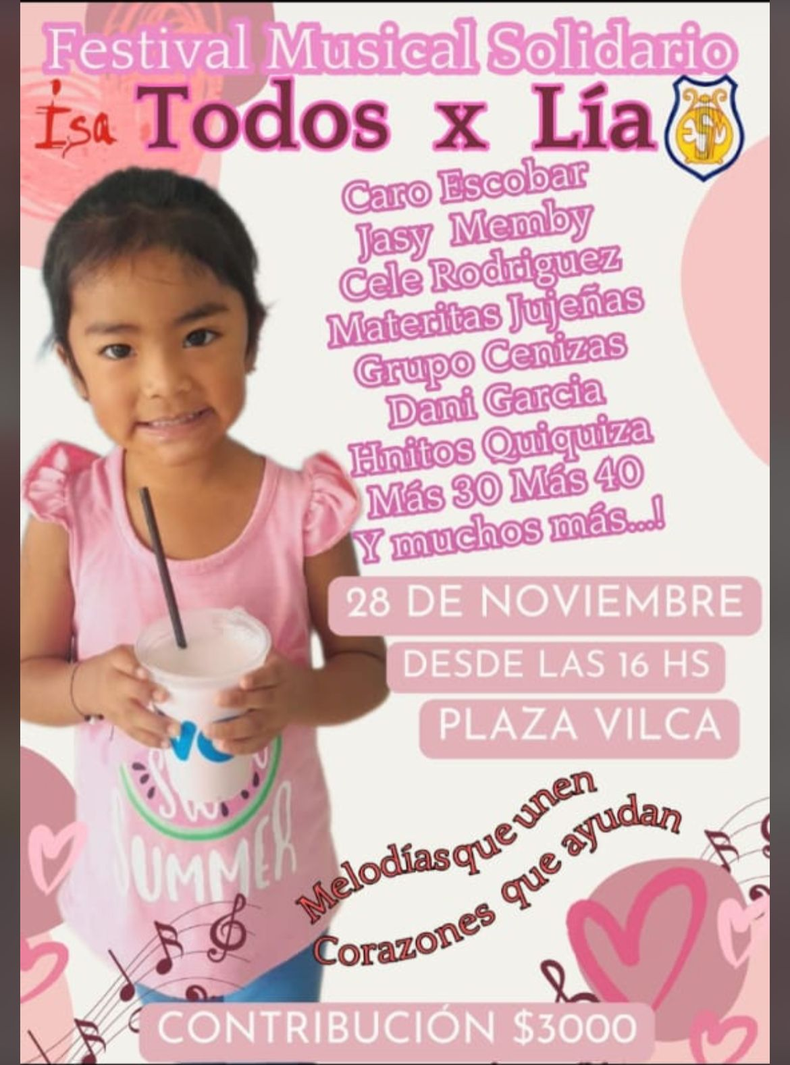 Festival solidario para ayudar a Lía. Festival solidario para ayudar a Lía.