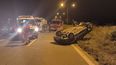 impactante choque y vuelco en ruta 66 a la altura de la aduana: dos heridos