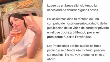 Tamara Pettinato salió a hablar tras difundirse su video con Alberto Fernández.