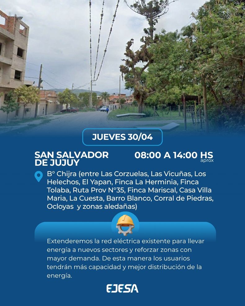 Corte programado de luz.