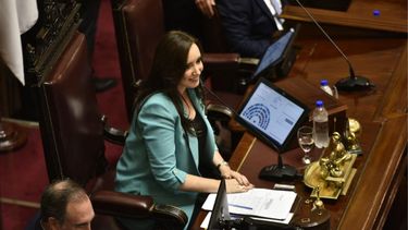 Victoria Villarruel presidió la sesión en el senado.