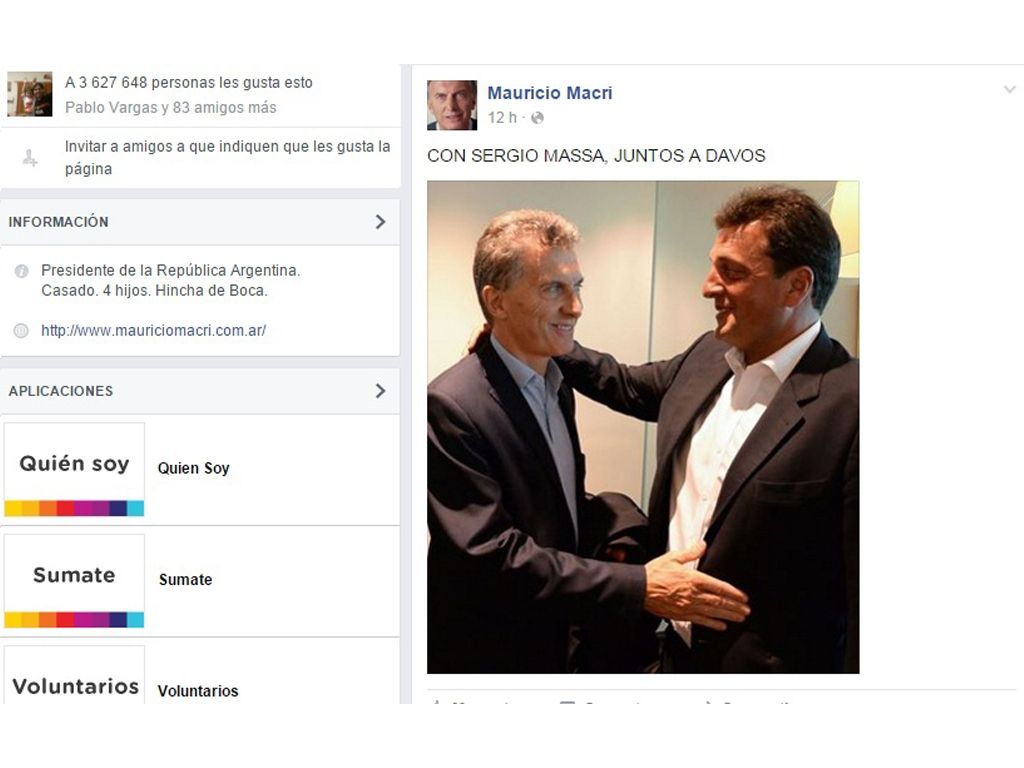 Posteo de Mauricio Macri