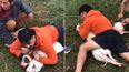 Un experto en artes marciales fue atacado por dos pitbulls.