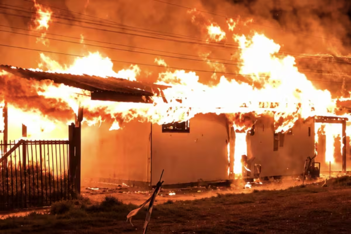 Incendio de un geriátrico en Chile.