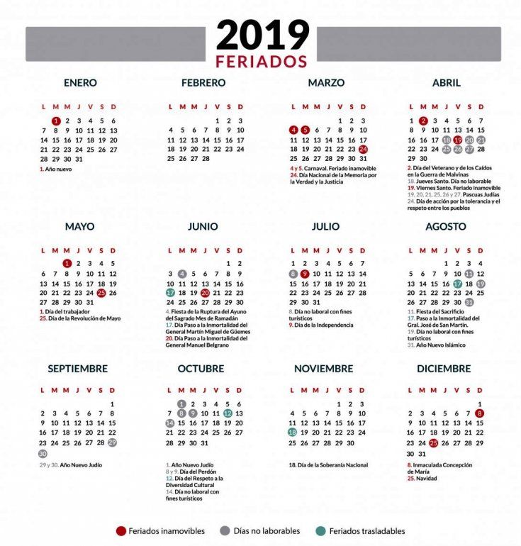 Feriados 2019