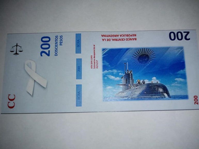 Alumnos diseñaron un billete en homenaje al ARA San Juan