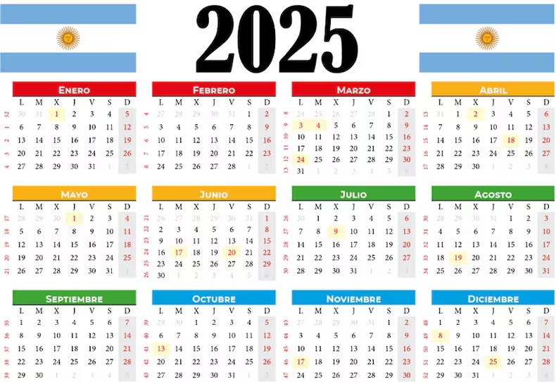Calendario de feriados en Argentina 2025 Calendario de feriados en Argentina 2025