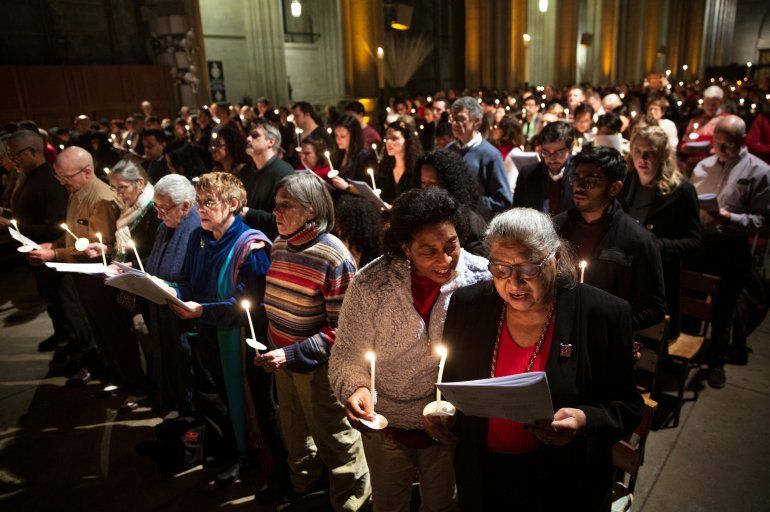 La misa de Navidad en la Catedral de San Juan en Nueva York, Estados Unidos (REUTERS Amr Alfiky)
