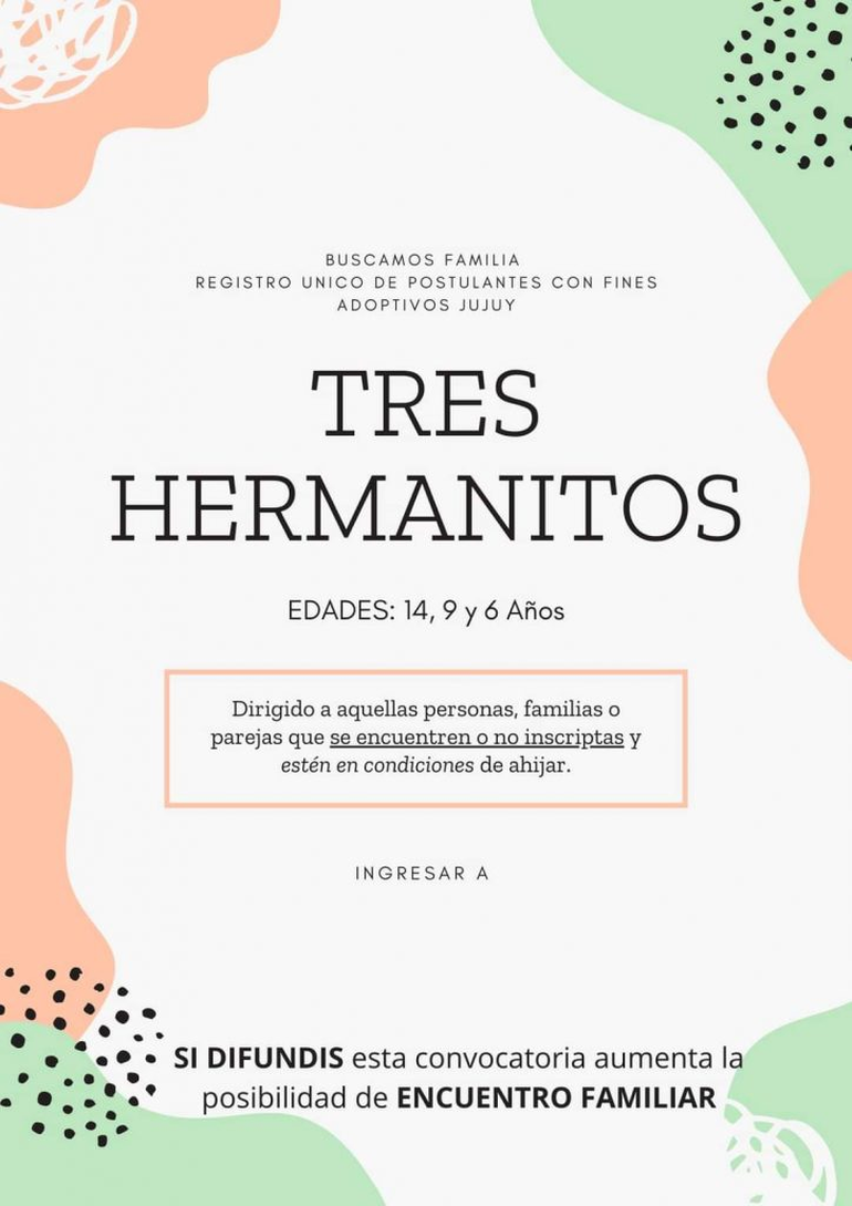 Convocatoria del registro &uacute;nico de postulantes con fines adoptivos de la provincia de Jujuy.