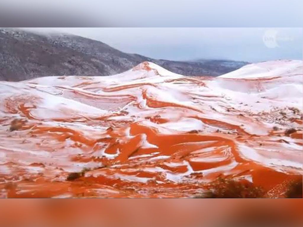 Nieve en el  desierto de Sahara