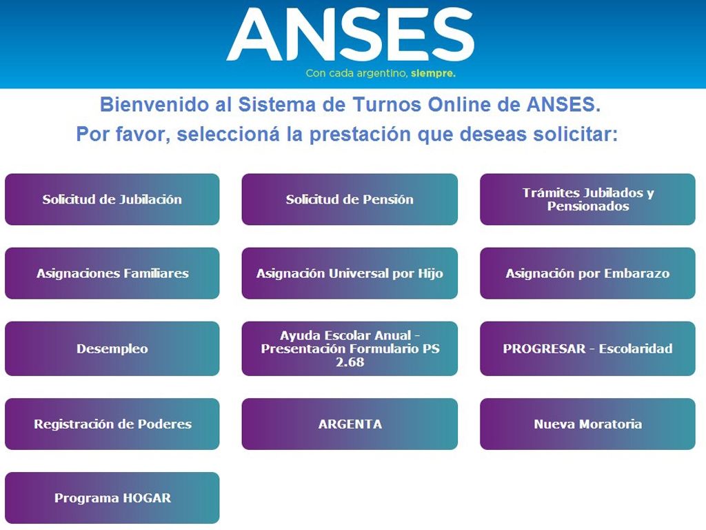 Diagramación de los turnos