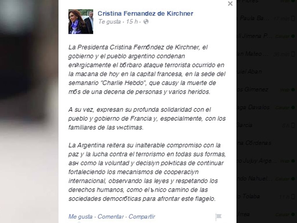 Condena al terrorismo