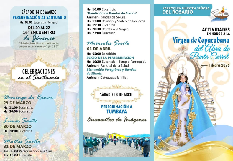 Tilcara se prepara para honrar a la Virgen de Copacabana del Abra de Punta Corral Tilcara se prepara para honrar a la Virgen de Copacabana del Abra de Punta Corral