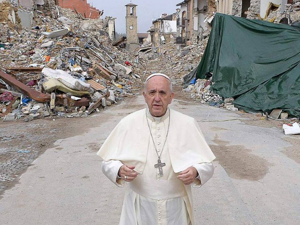 El Papa Francisco en Amatrice (Italia)