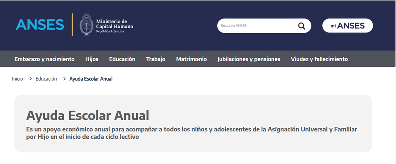 Es un apoyo económico anual para acompañar a todos los niños y adolescentes de la Asignación Universal y Familiar por Hijo en el inicio de cada ciclo lectivo