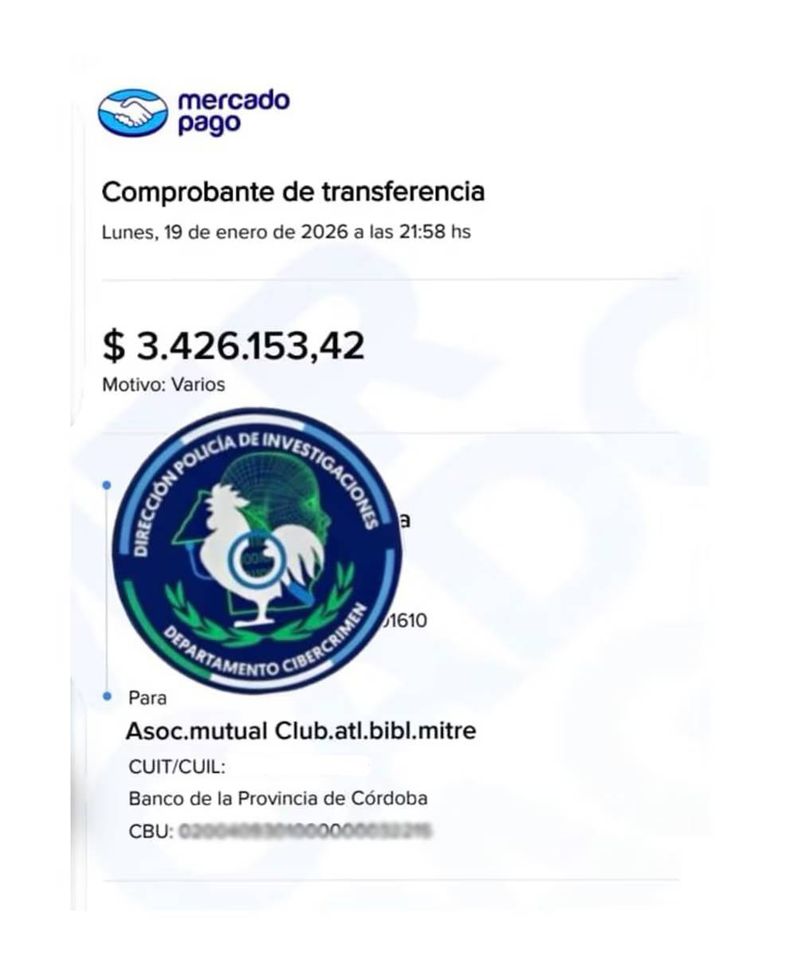 Una mujer de Córdoba envió por error más de $3,4 millones a un alias equivocado. La Policía rastreó al destinatario en Chaco y fue a buscarlo.