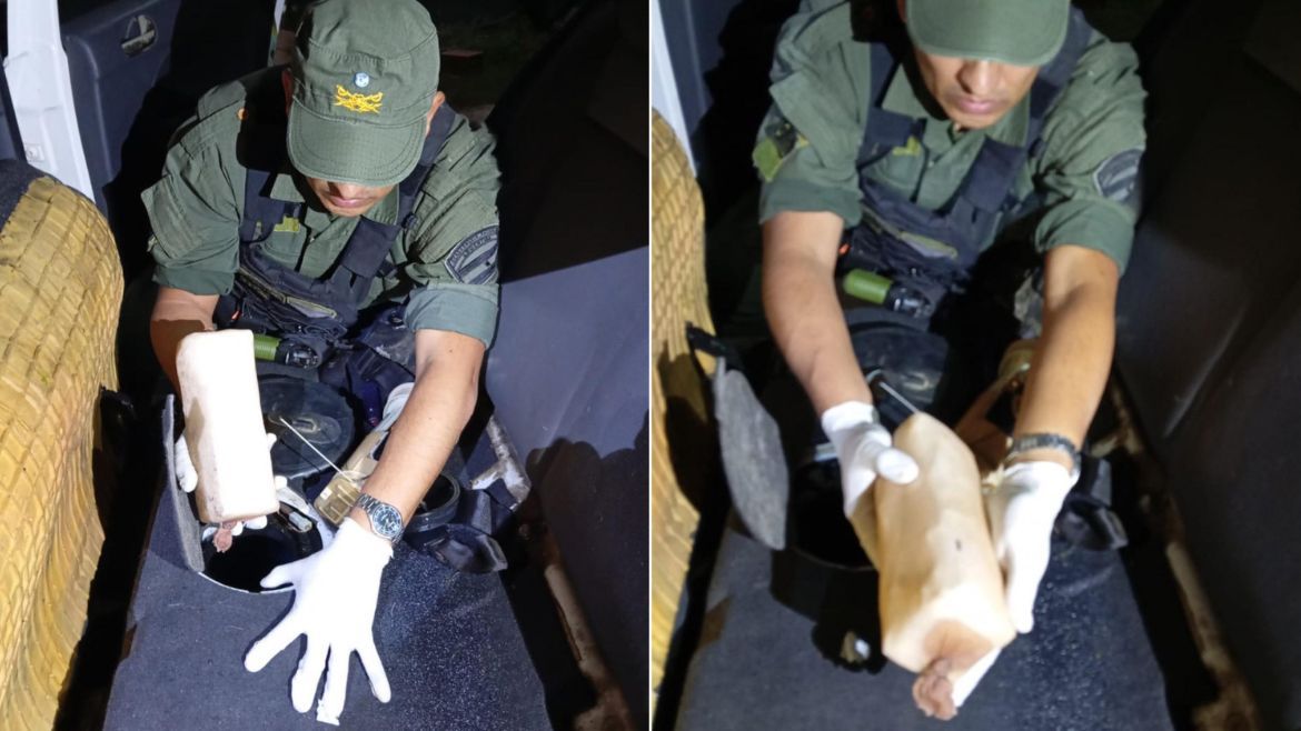 Llevaban 19 kilos de cocaína escondidos en el tanque de combustible en Libertador