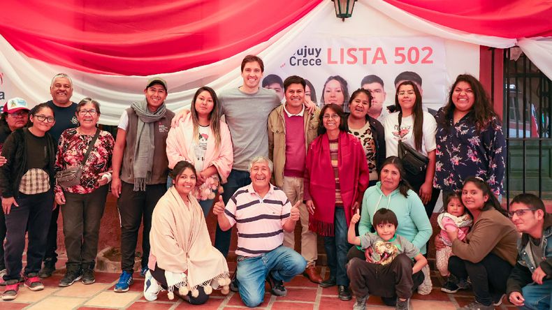 Elcandidato a diputado del Frente Jujuy Crece, Adriano Morone, en Tilcara