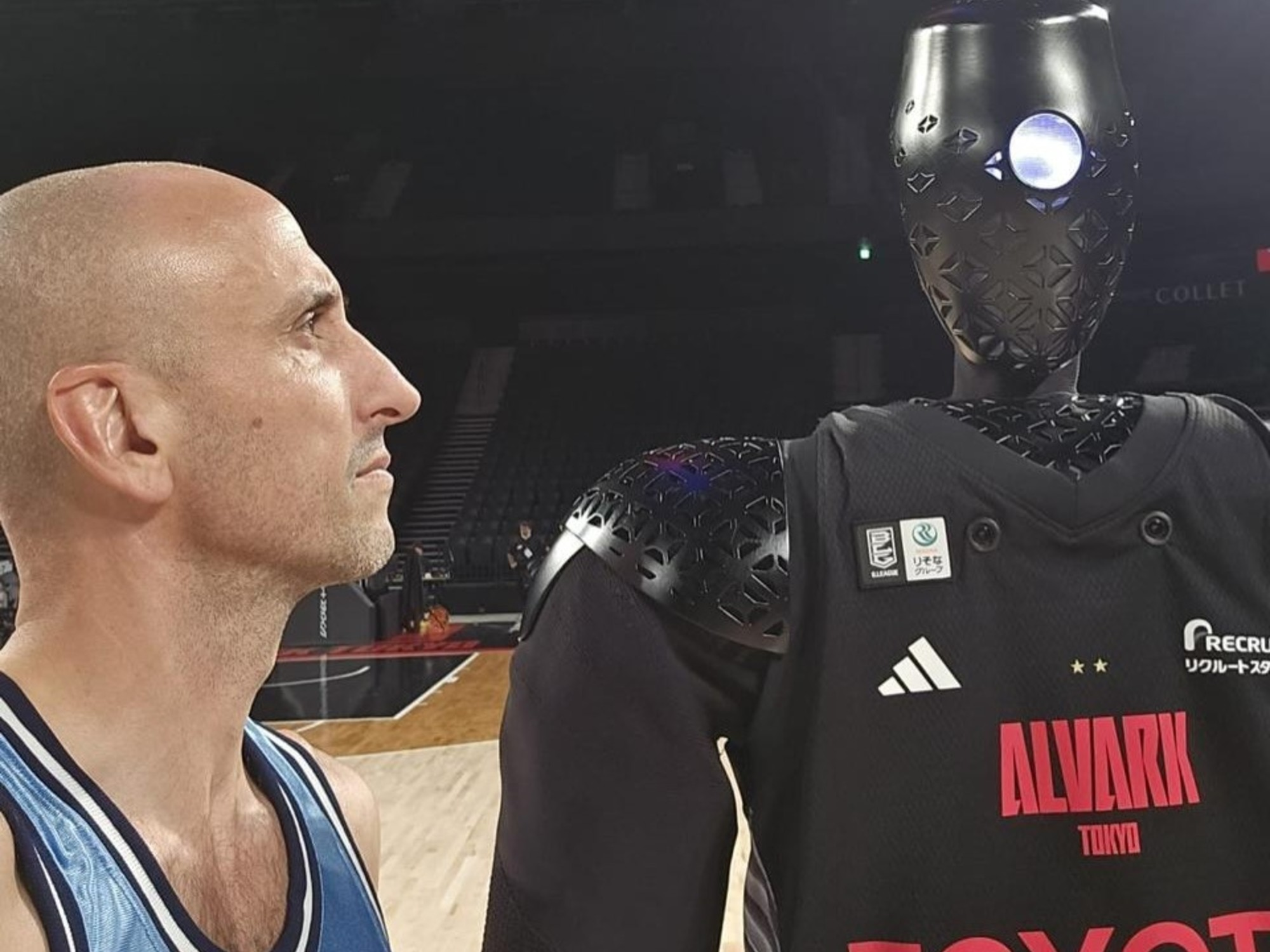 Manu Ginóbili frente a una maquina: así fue el duelo de triples de humanos vs robots