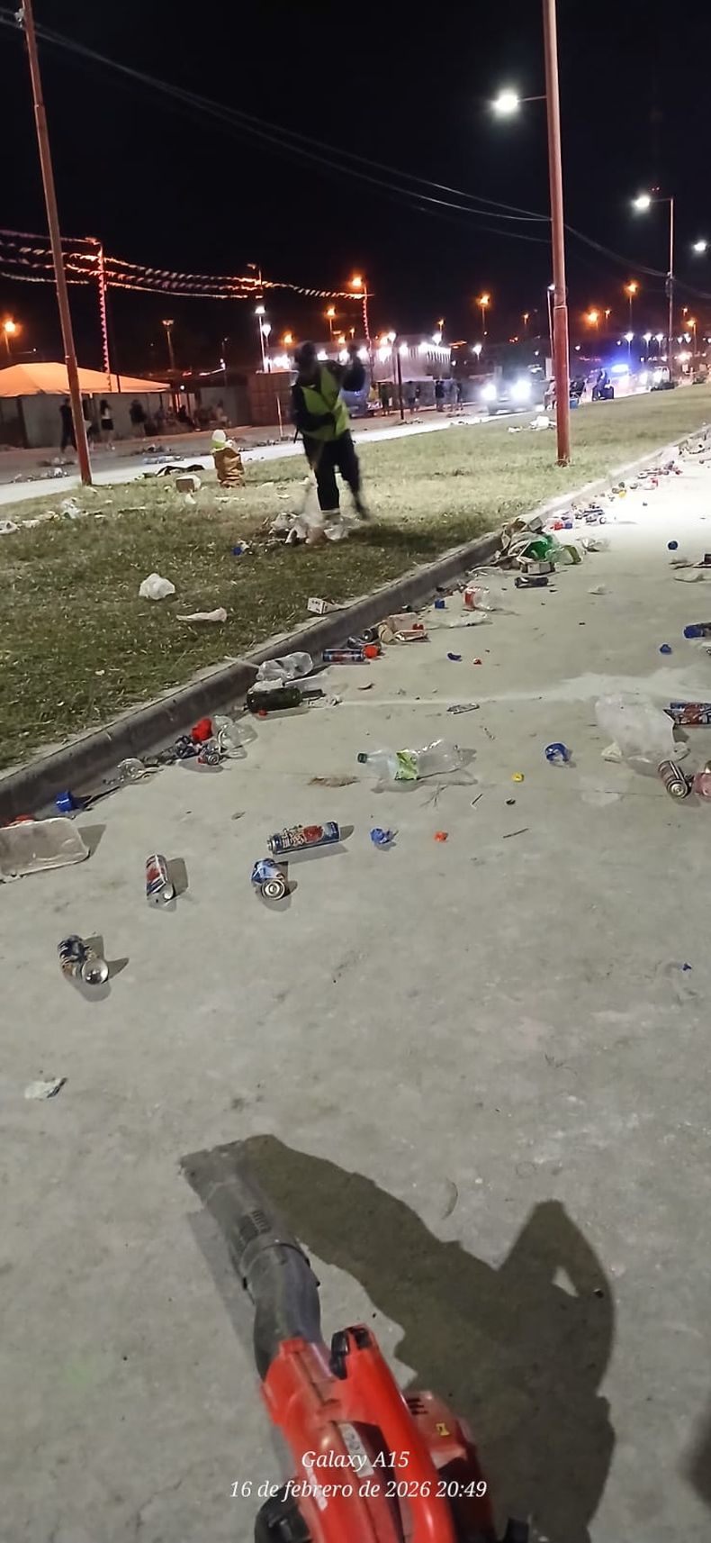 Recolección de basura en Carnaval.