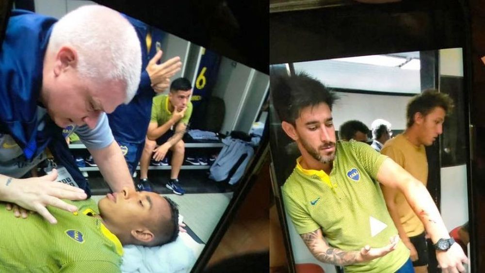 Las impactantes imágenes del vestuario de Boca luego de los incidentes